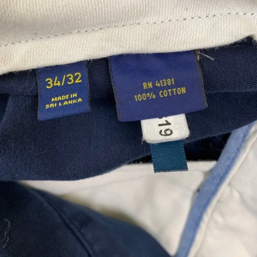 Polo Ralph Lauren Mens Classic Fit Chino Pants‎ Navy Blue 100% Cotton 34x32